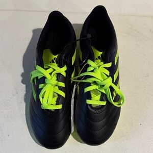 adidas Black and Neon Yellow Youth Soccer Cleats